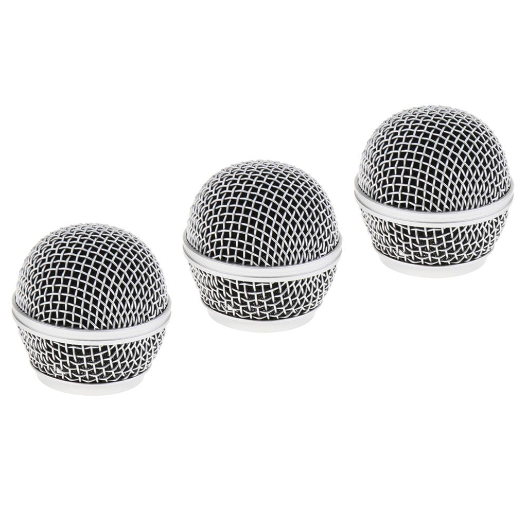 3pcs Microphone Grille Mic Ball Head Mesh Cover