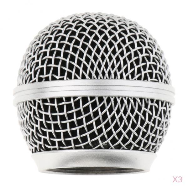 3pcs Microphone Grille Mic Ball Head Mesh Cover