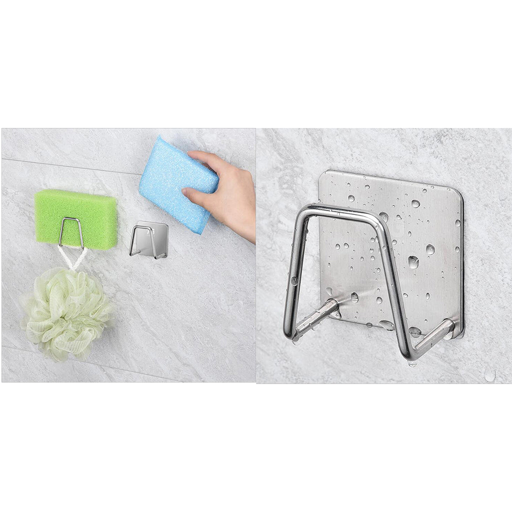 2pcs Kitchen Storage Rack Holder Sink Bathroom Shelf Soap Sponge Holder