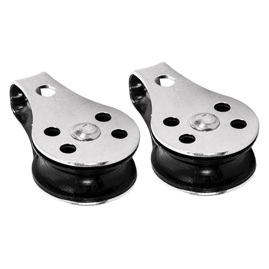 2pcs New M5 Marine Grade Stainless Steel Pulley For Kayak Canoe Boat Fishing