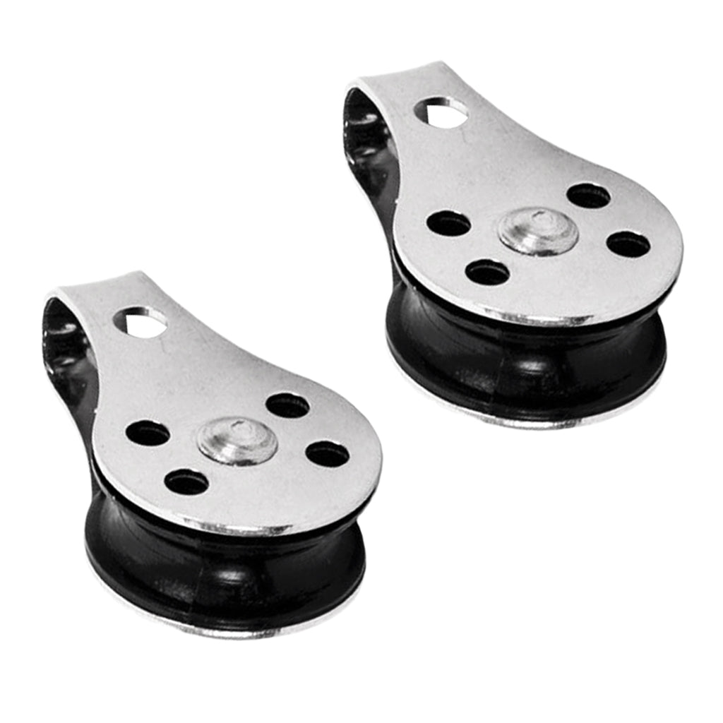 2pcs New M5 Marine Grade Stainless Steel Pulley For Kayak Canoe Boat Fishing