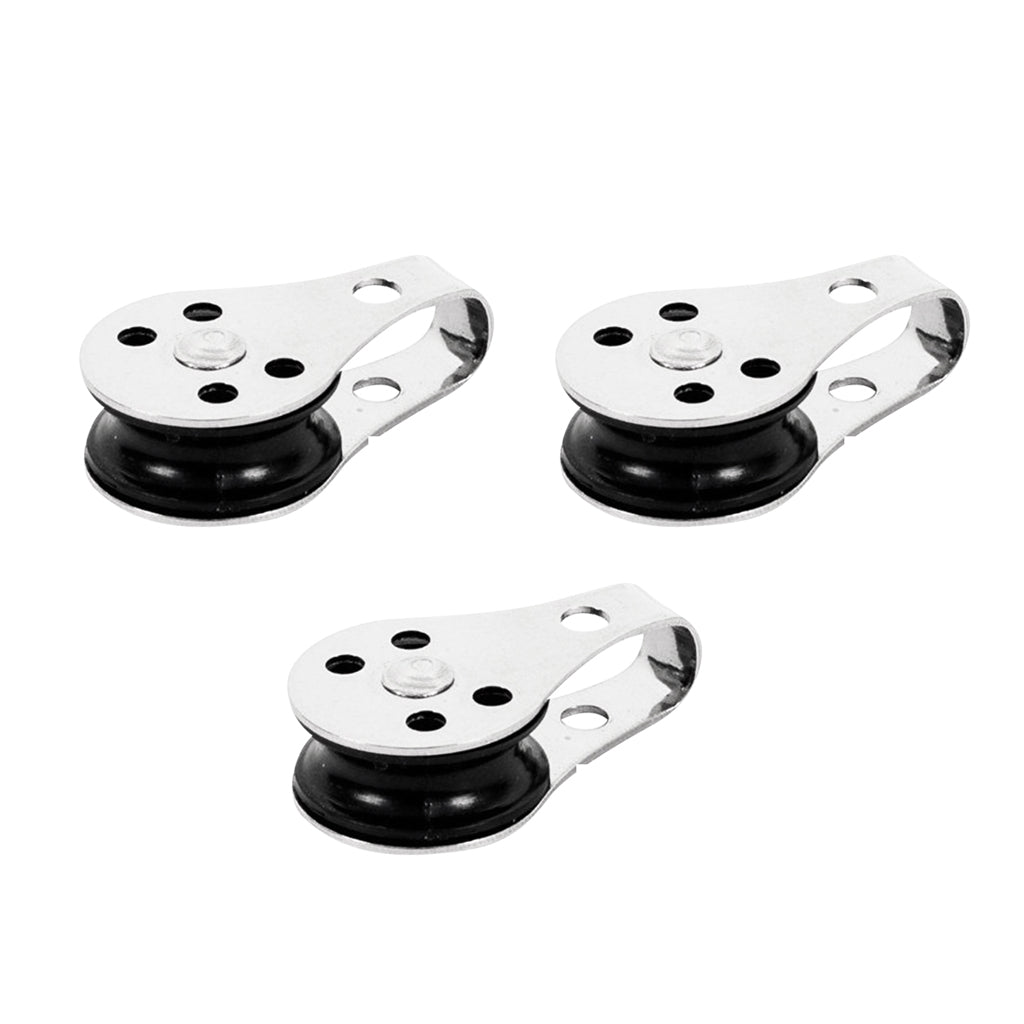 3pcs New M5 Marine Grade Stainless Steel Pulley For Kayak Canoe Boat Fishing