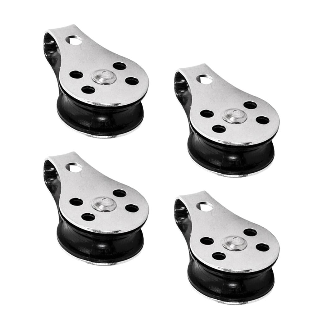 4pcs New M5 Marine Grade Stainless Steel Pulley For Kayak Canoe Boat Fishing