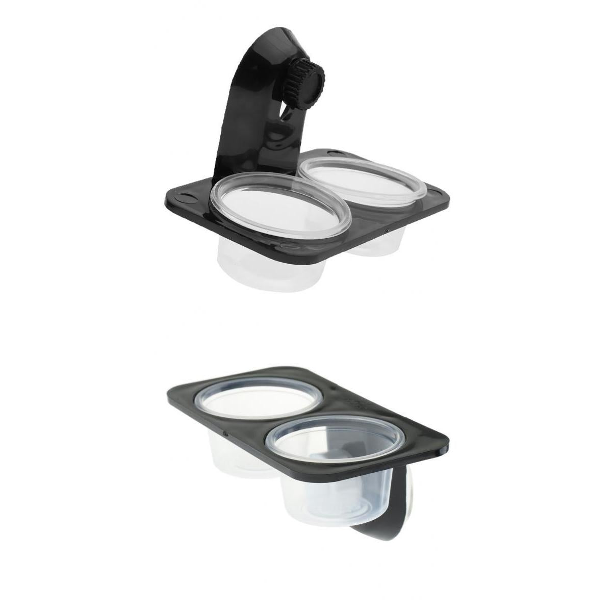 2 Pcs Dual Reptile Feeder Feeding Bowl Screw Food & Water Dish For Lizard