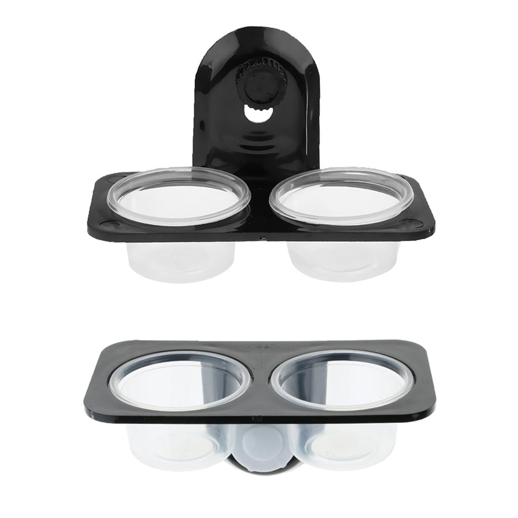 2 Pcs Dual Reptile Feeder Feeding Bowl Screw Food & Water Dish For Lizard