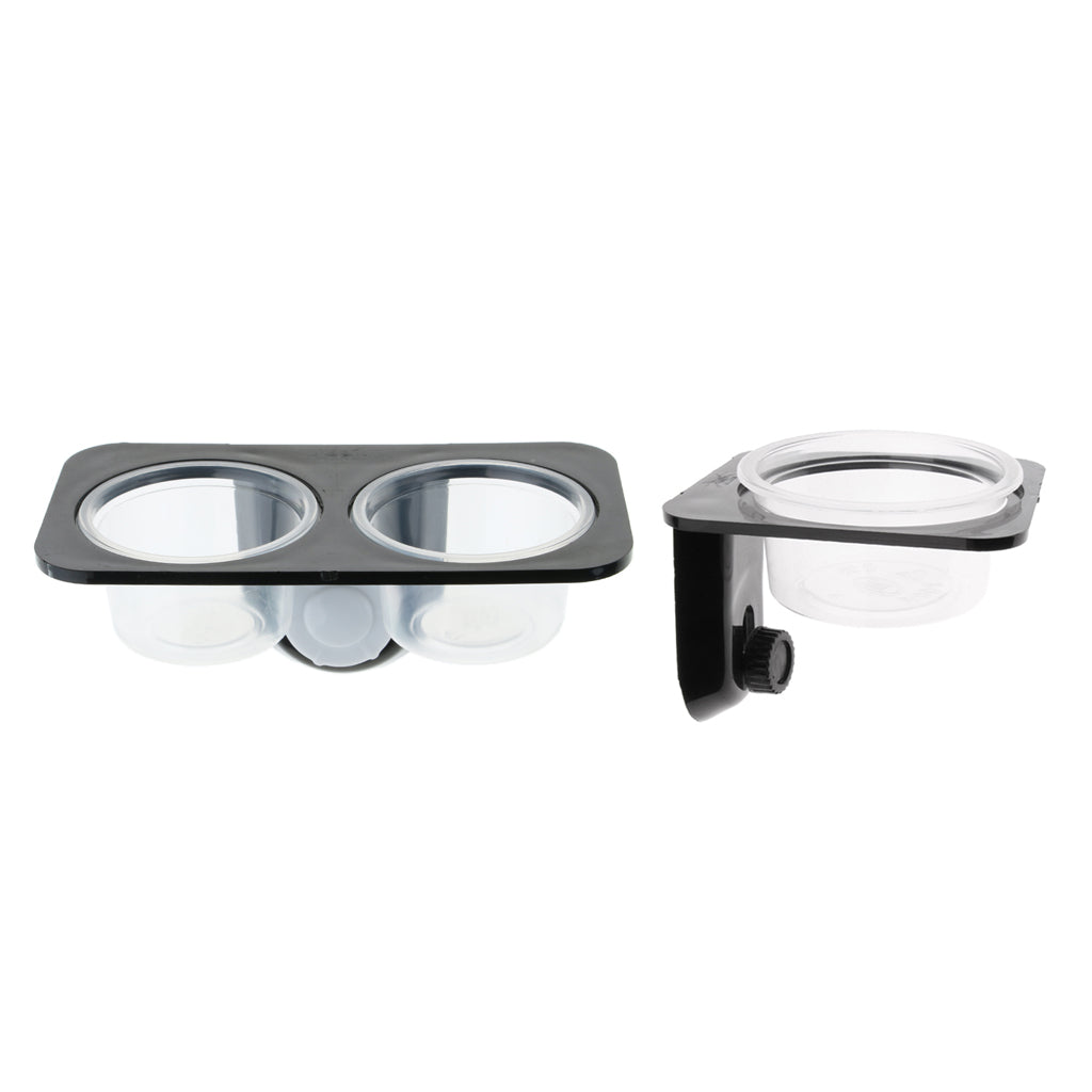 2 pcs Reptile Food Water Feeding Bowl Feeder with Suction Cup