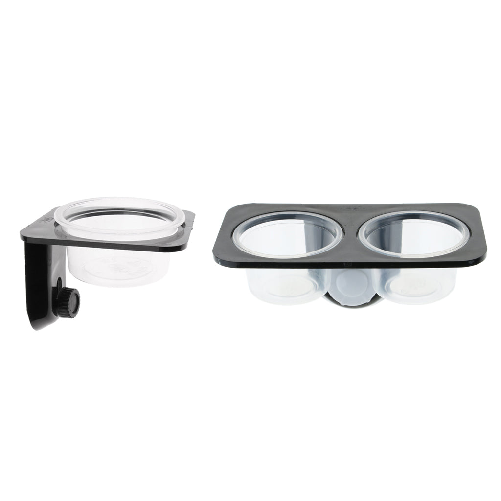 2 pcs Reptile Food Water Feeding Bowl Feeder with Suction Cup