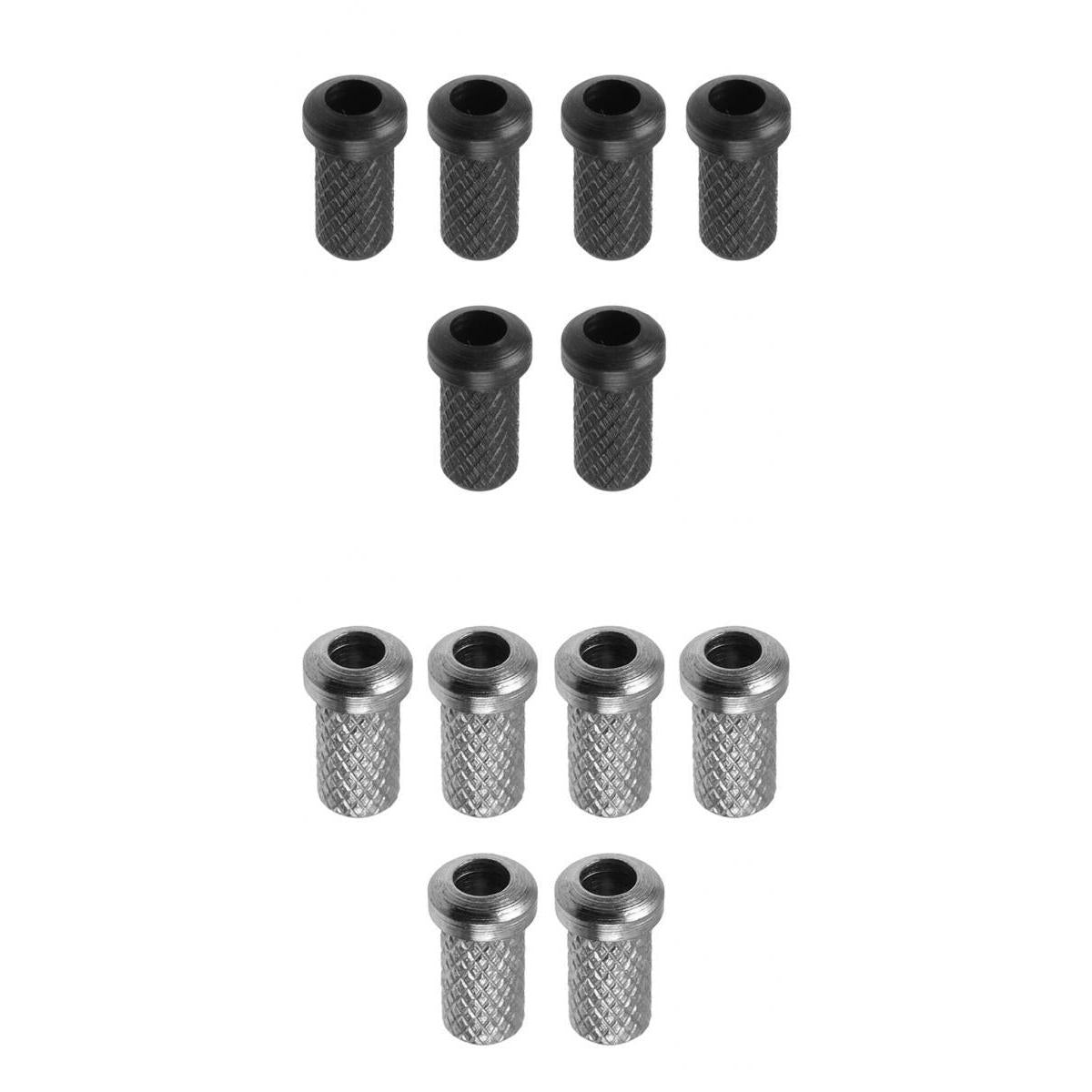 12x Black&Chrome Electric Guitar Through Body String Mounting Ferrules