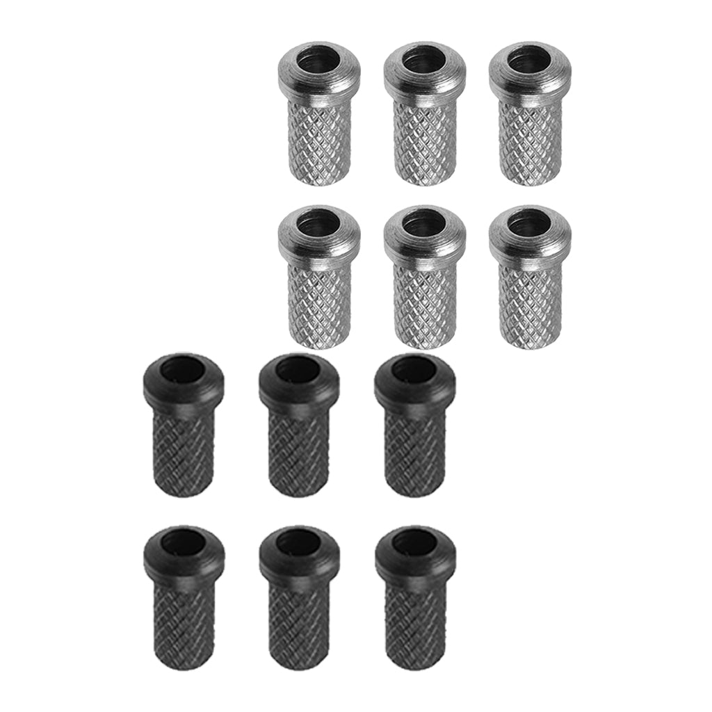 12x Black&Chrome Electric Guitar Through Body String Mounting Ferrules