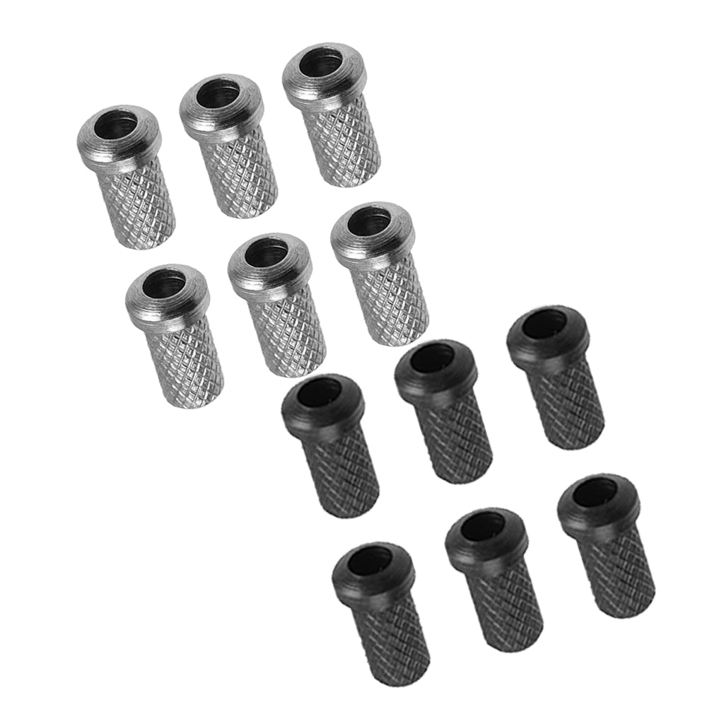 12x Black&Chrome Electric Guitar Through Body String Mounting Ferrules
