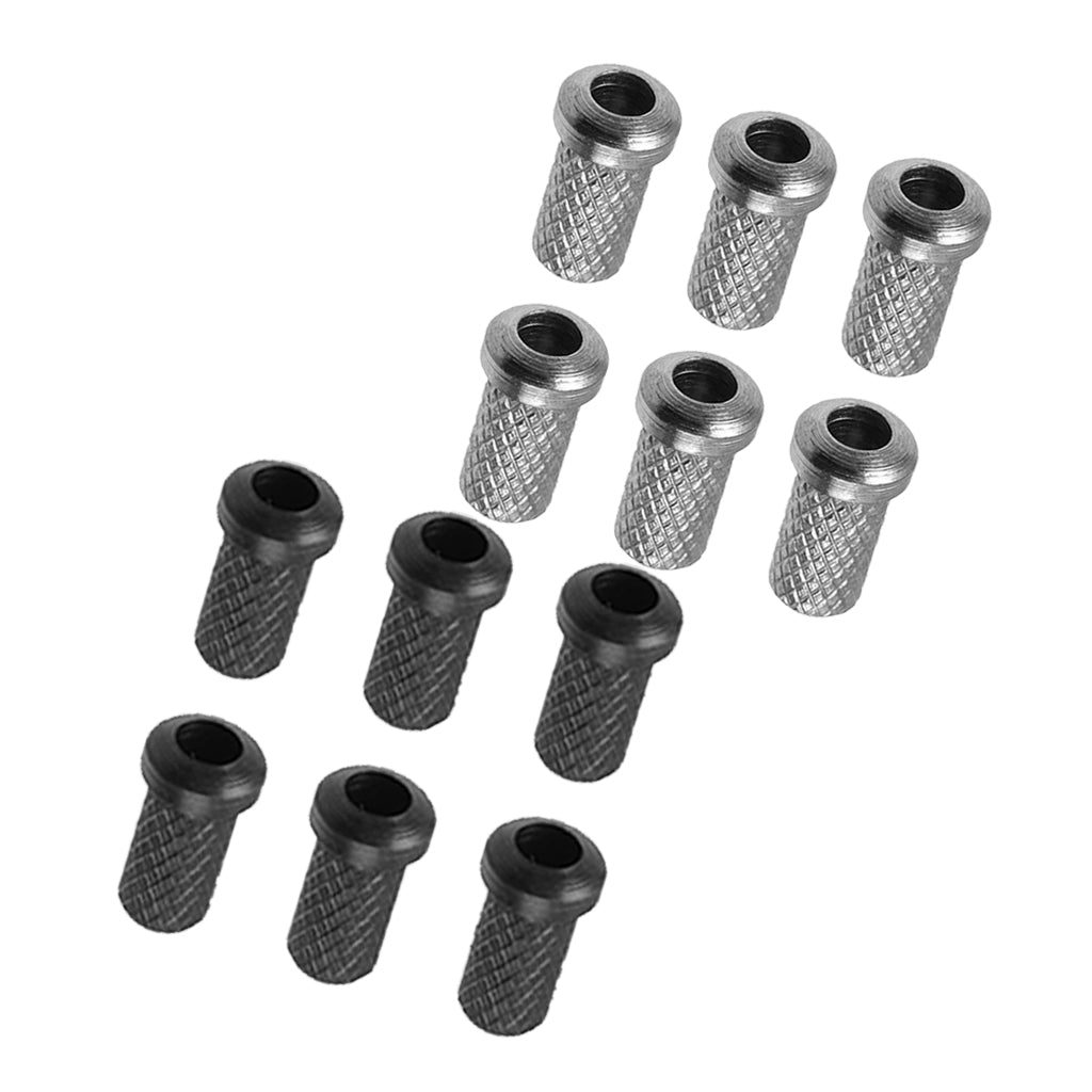 12x Black&Chrome Electric Guitar Through Body String Mounting Ferrules