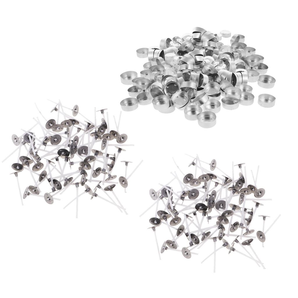400 Pieces Aluminium Tea Light Case Containers & Candle Wicks Candles Making