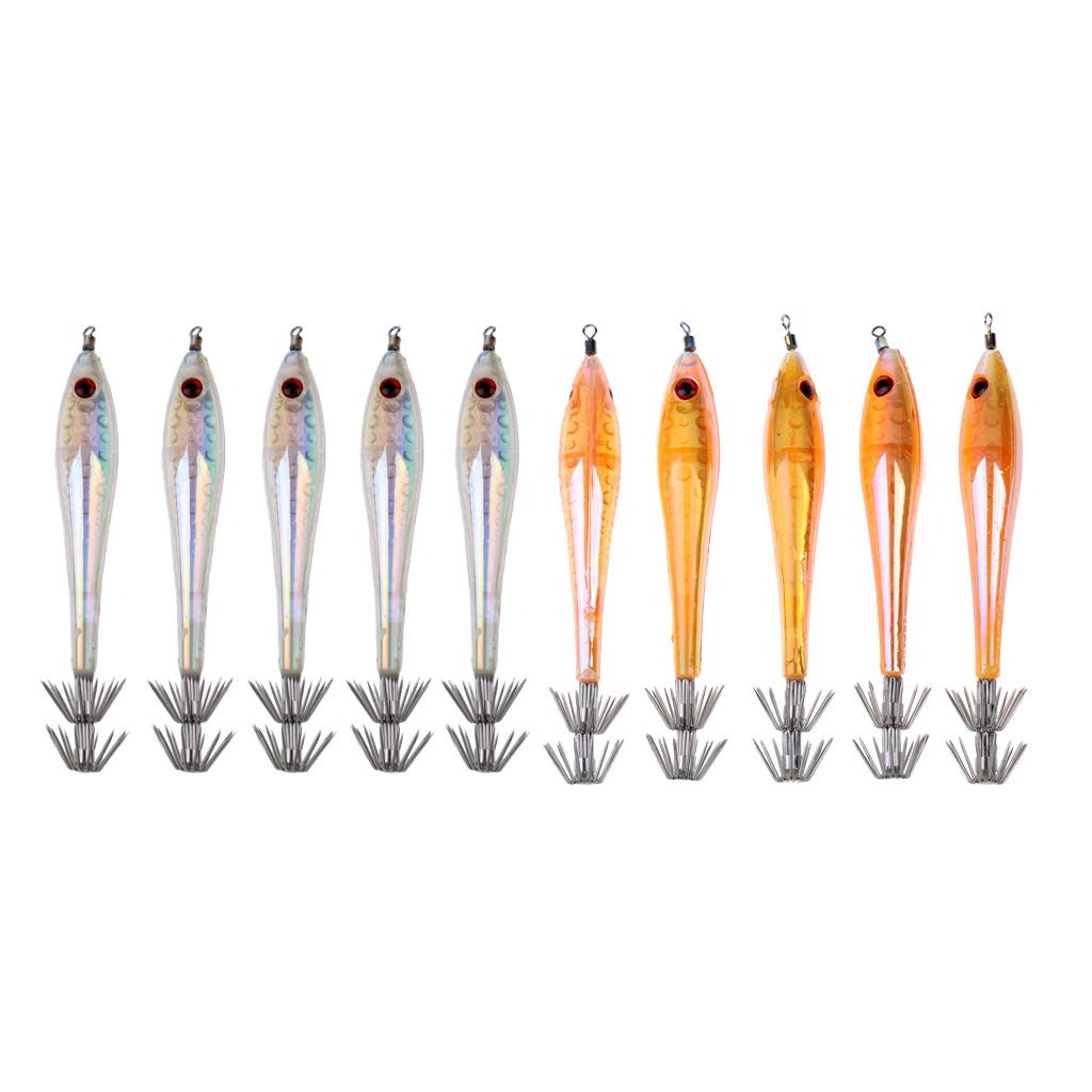 10pcs Noctilucent Octopus Squid Jig Hook Saltwater Fishing Lure Hard Bait