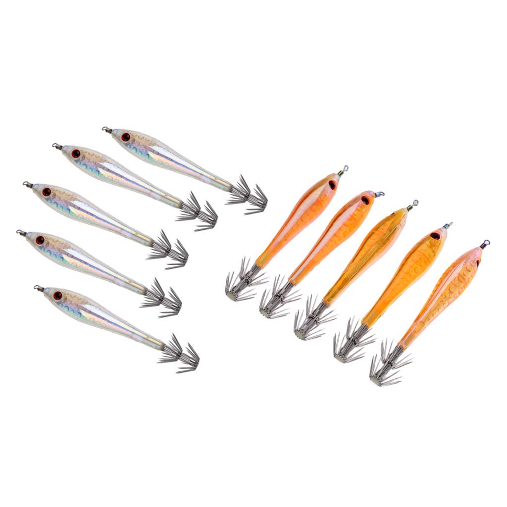 10pcs Noctilucent Octopus Squid Jig Hook Saltwater Fishing Lure Hard Bait