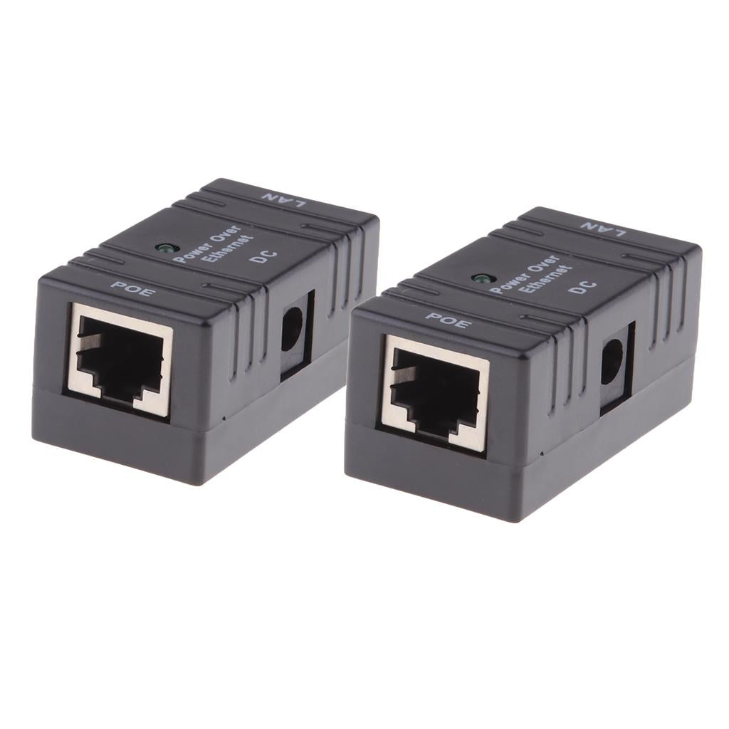 2x POE Injector Power Supply Over Ethernet Passive PoE Adapter 1 in 1 out
