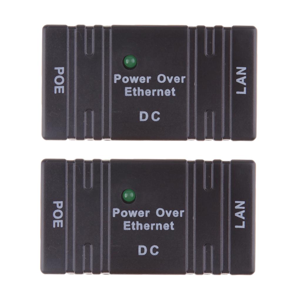 2x POE Injector Power Supply Over Ethernet Passive PoE Adapter 1 in 1 out