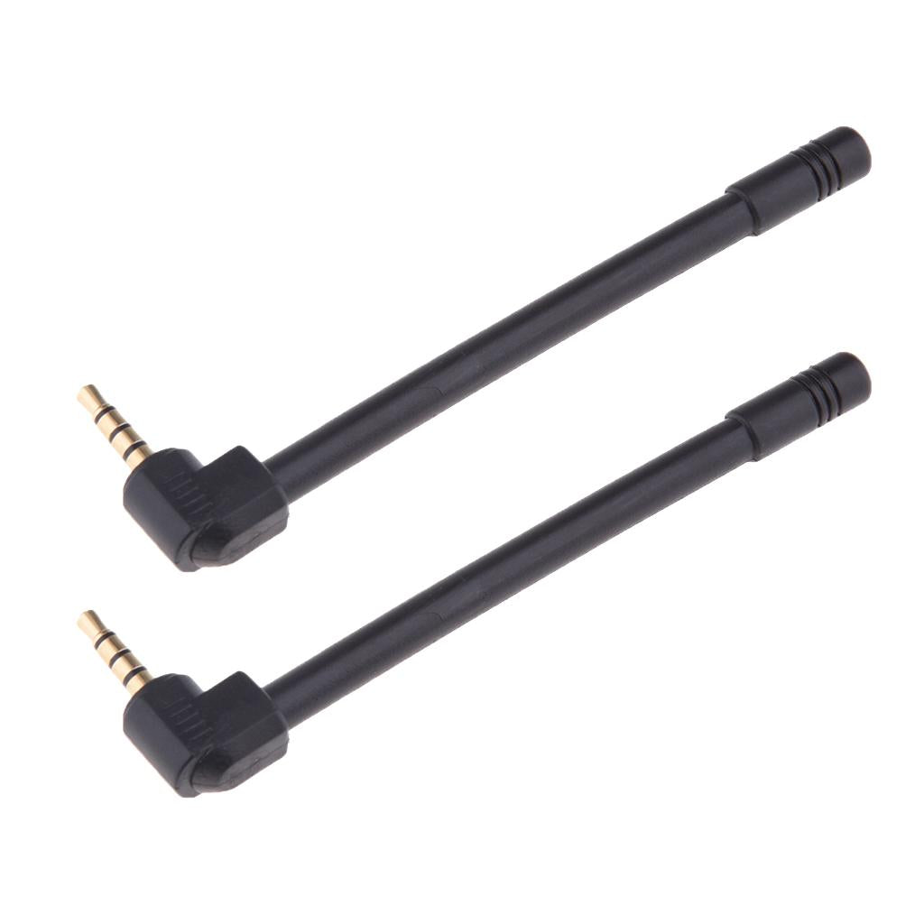 2Pcs 3.5mm Jack FM Radio External Outdoor Audio Antenna for Mobile/ Speaker