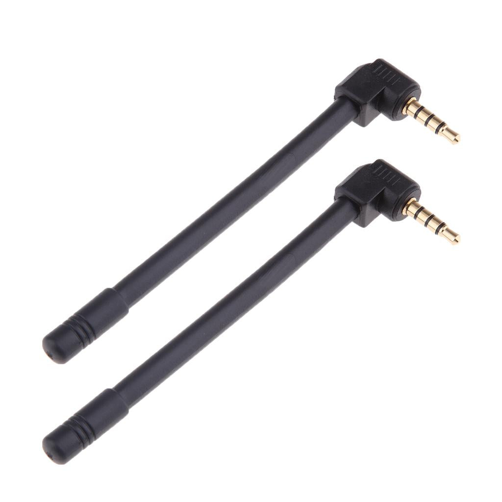 2Pcs 3.5mm Jack FM Radio External Outdoor Audio Antenna for Mobile/ Speaker