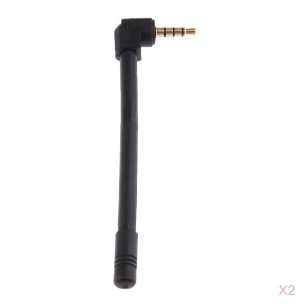2Pcs 3.5mm Jack FM Radio External Outdoor Audio Antenna for Mobile/ Speaker