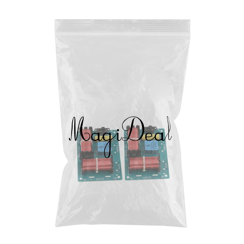 2Pcs 2Way Audio Speaker Crossover 100W Treble Bass Frequency Divider Module