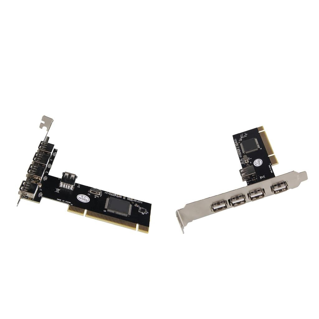 2x USB2.0 PCI Card,PCI 32bit Expansion to 4Port USB Adapter Hub Controller