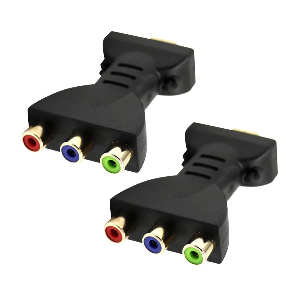 2pcs Male to 3 RCA Video Audio Adapter RGB Component Connector for HDTV