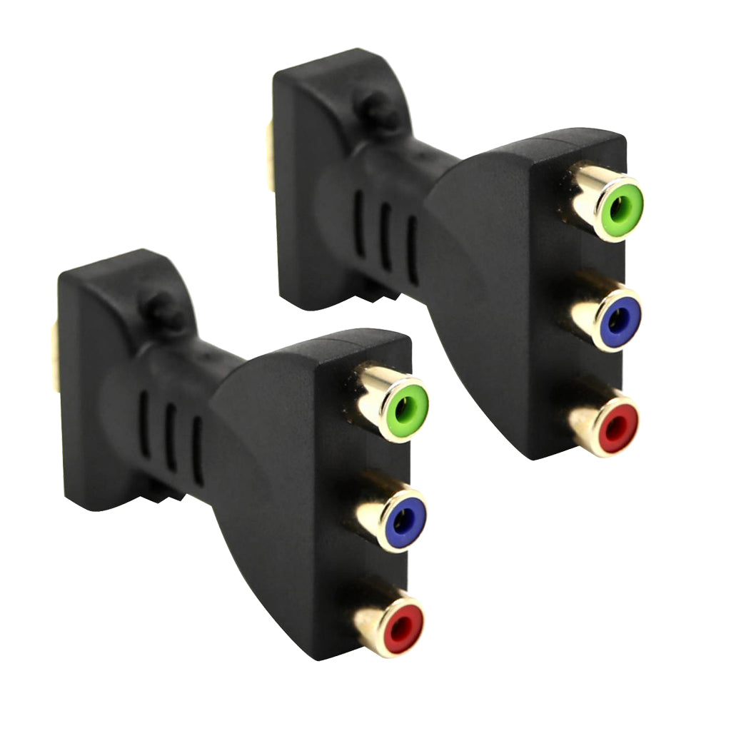 2pcs Male to 3 RCA Video Audio Adapter RGB Component Connector for HDTV
