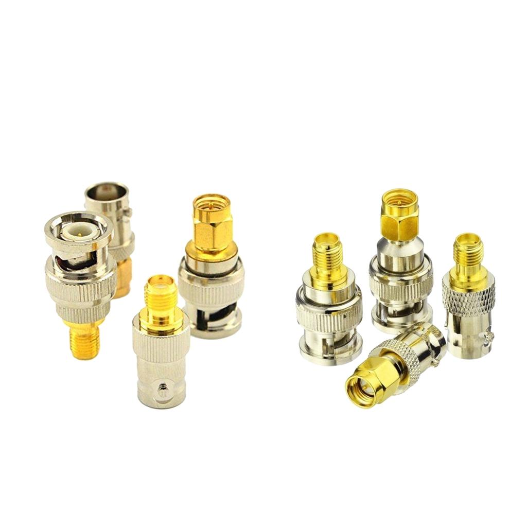 8Pcs/set SMA to BNC Kits RF Coaxial Adapter Male Female Coax Connector
