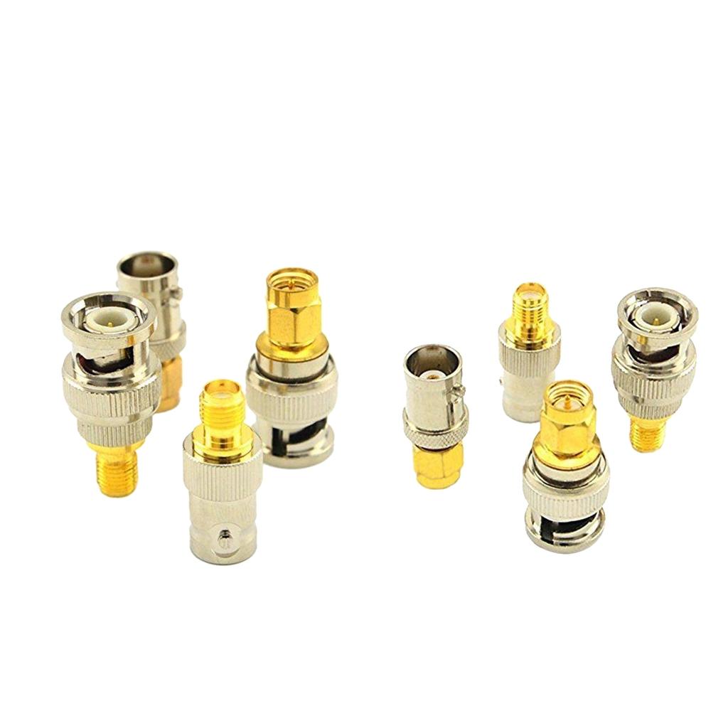 8Pcs/set SMA to BNC Kits RF Coaxial Adapter Male Female Coax Connector