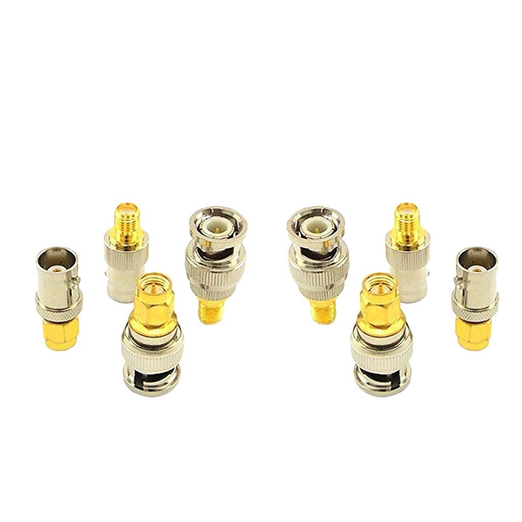 8Pcs/set SMA to BNC Kits RF Coaxial Adapter Male Female Coax Connector