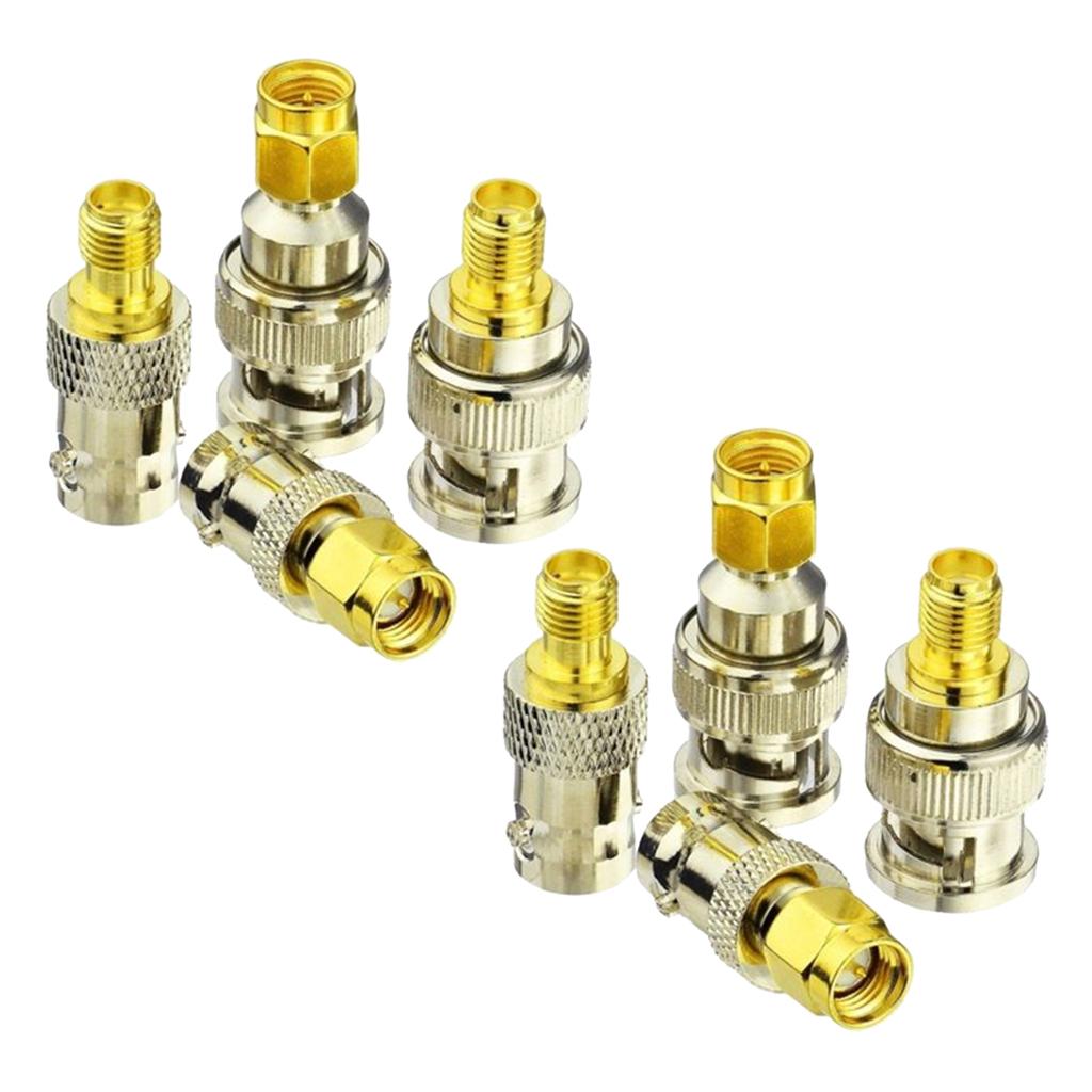 8Pcs/set SMA to BNC Kits RF Coaxial Adapter Male Female Coax Connector