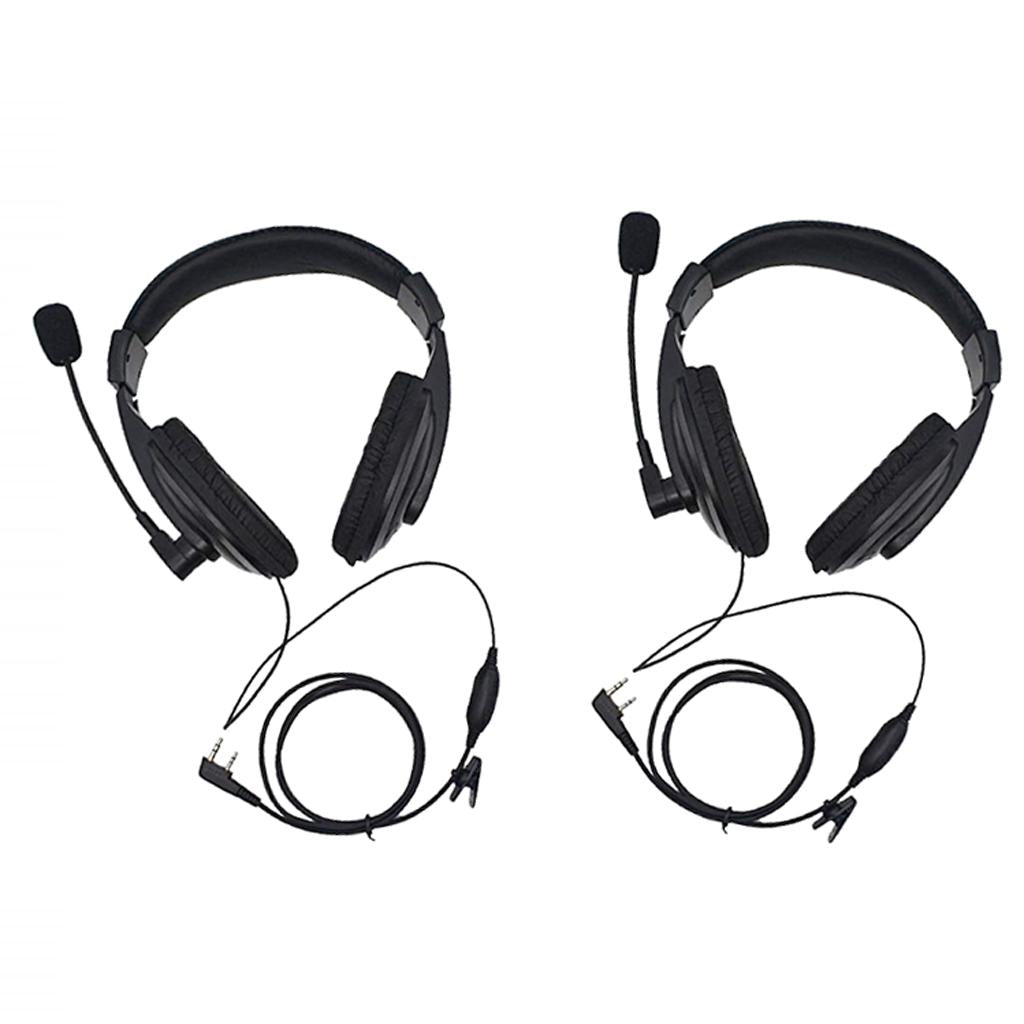 2x Professional Noise Cancelling Overhead Headphones for 2Pin Baofeng Black