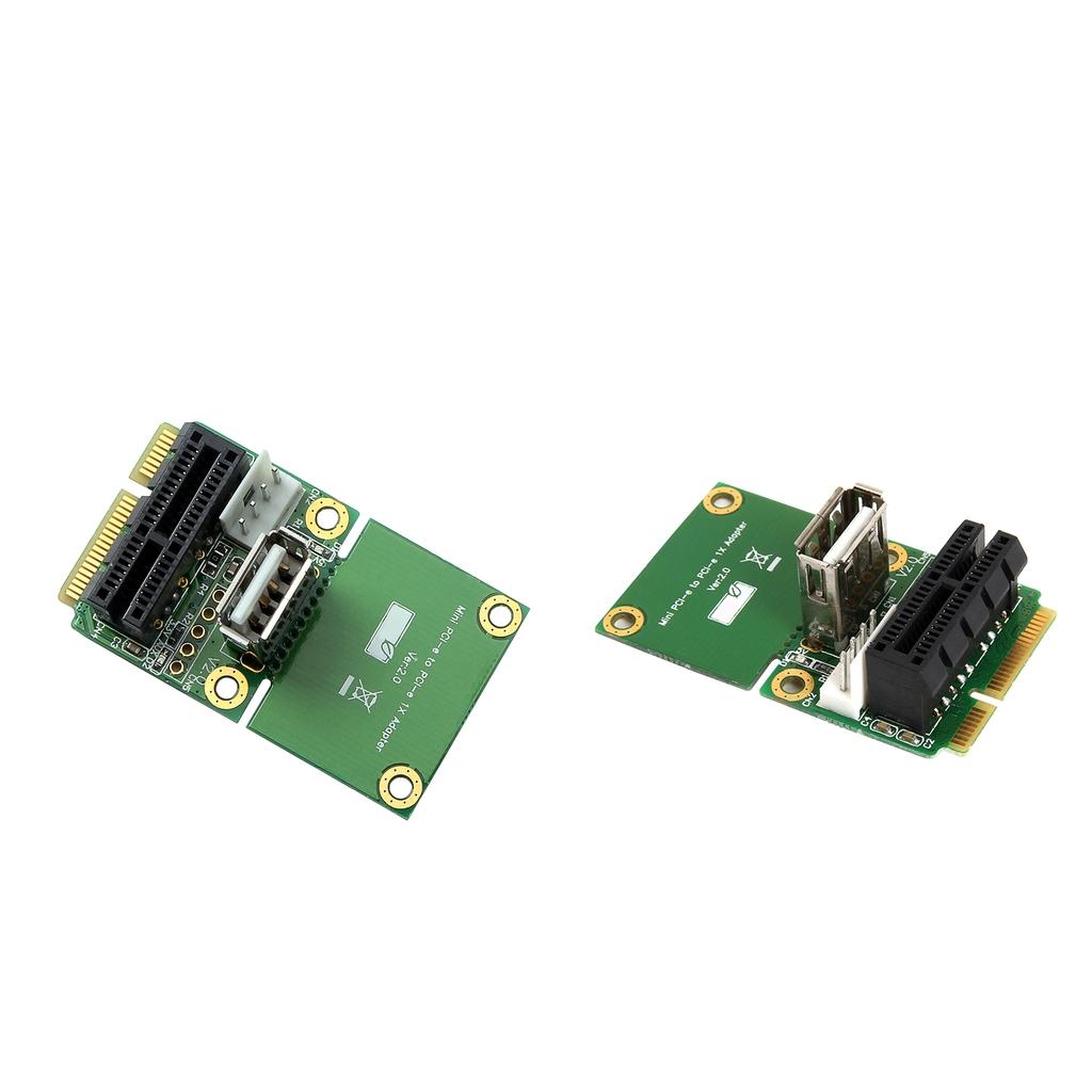 2Pcs Mini PCI-E to PCI-E PCI-E 1X Adapter Card Support Half/Full Height