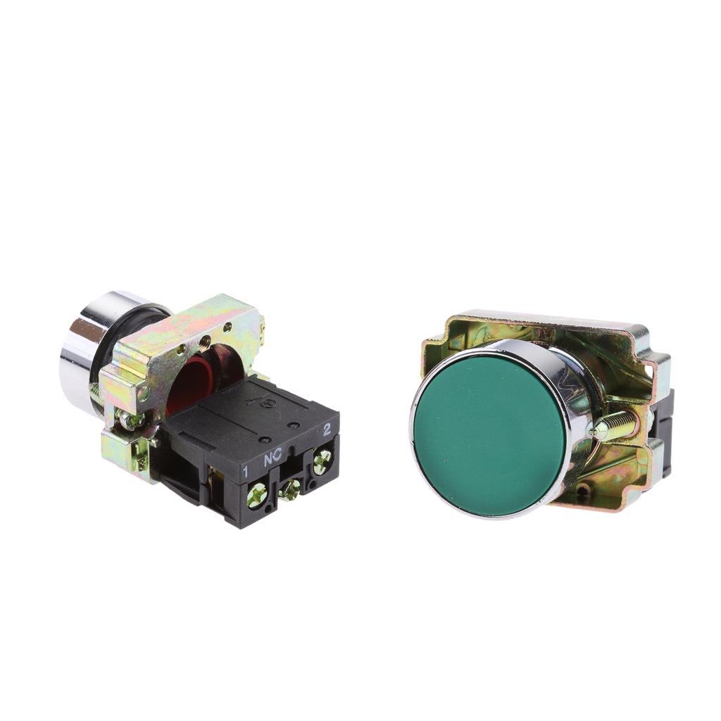 2x Green+Red Momentary Self-Reset Flush Push Button Switch 1 NO 22mm