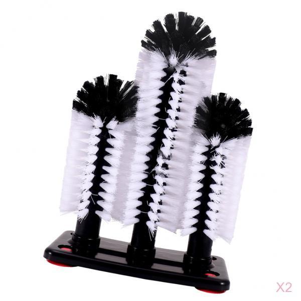 2xBrush Glass Washer Cleaner Scrubber Bar Pub Catering Set of 3 Brushes A