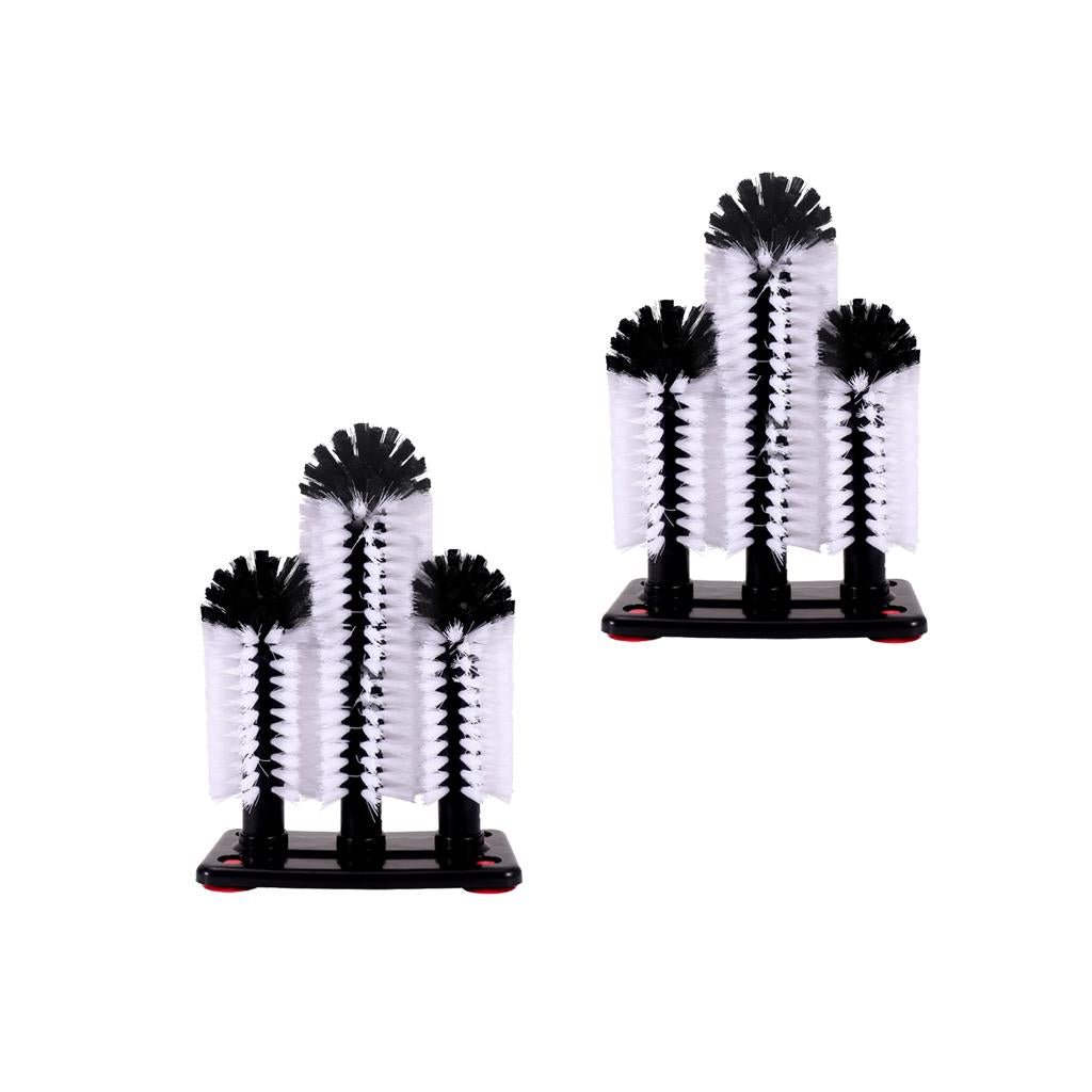 2xBrush Glass Washer Cleaner Scrubber Bar Pub Catering Set of 3 Brushes A