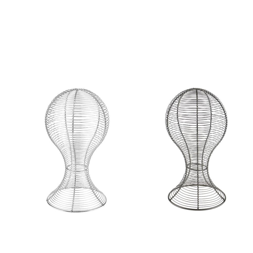 2Pcs Metal Hat Cap Helmet Rack Hair Wig Holder Storage Display Stand