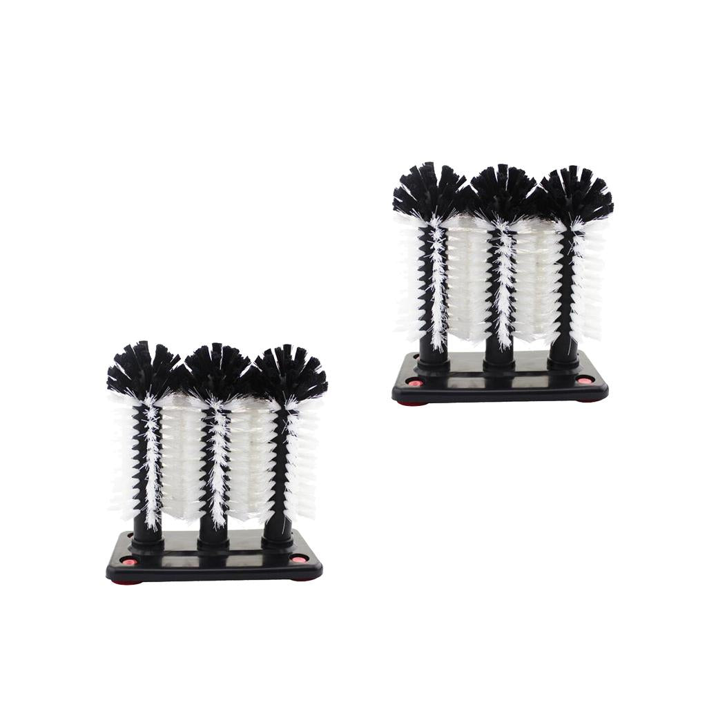 2xBrush Glass Washer Cleaner Scrubber Bar Pub Catering Set of 3 Brushes B