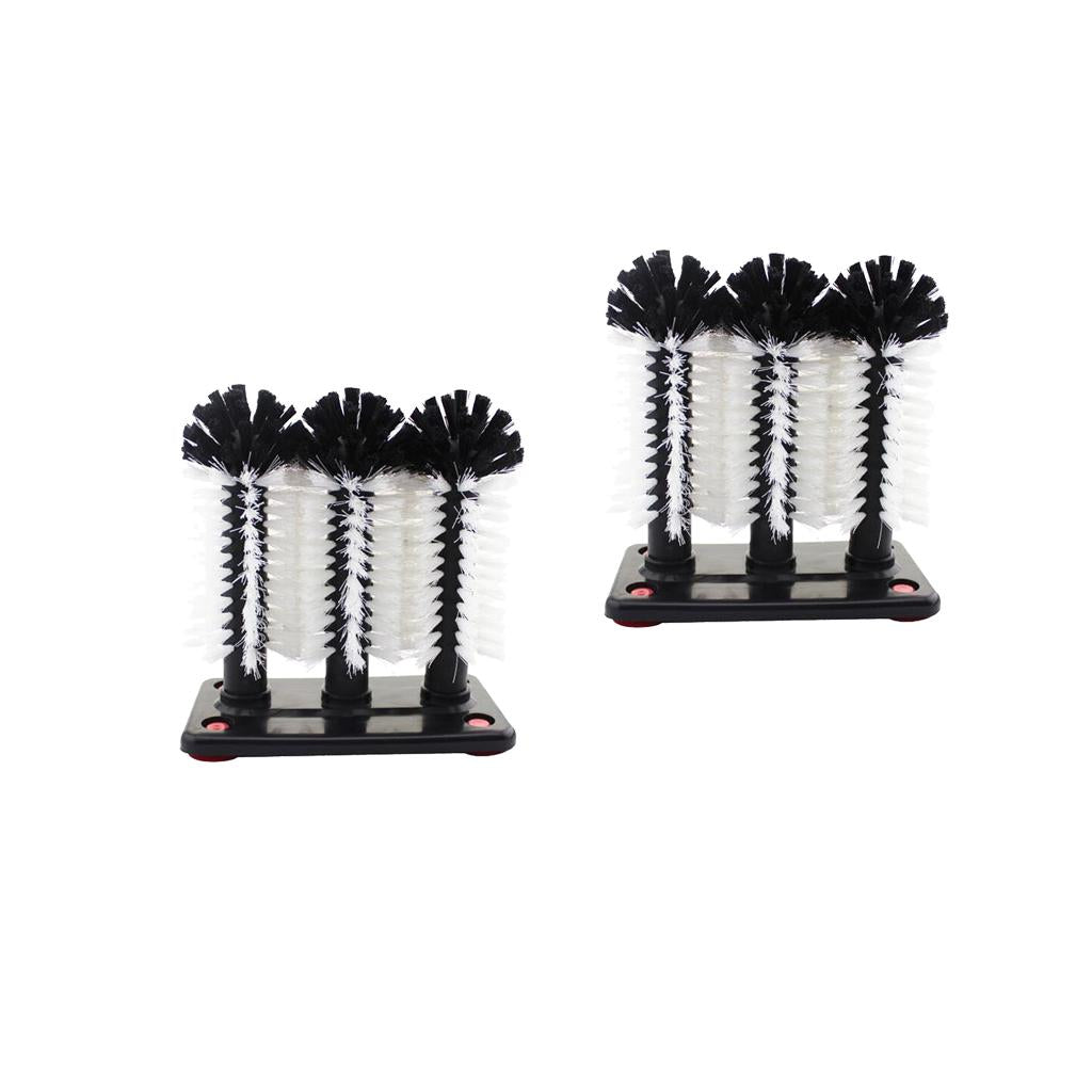 2xBrush Glass Washer Cleaner Scrubber Bar Pub Catering Set of 3 Brushes B