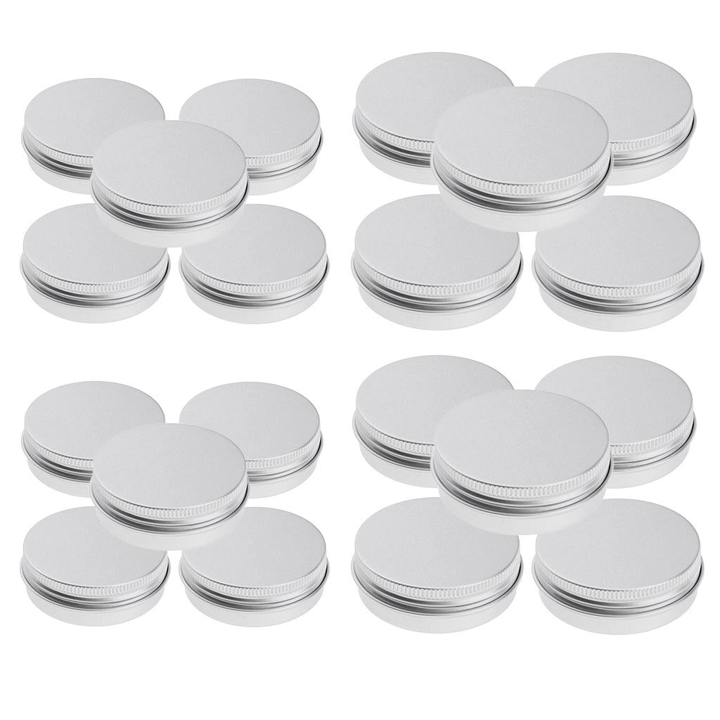 20pc 25+150ml Aluminium Lip Balm Tin Pot Cosmetic Cream Jar Bottle Container