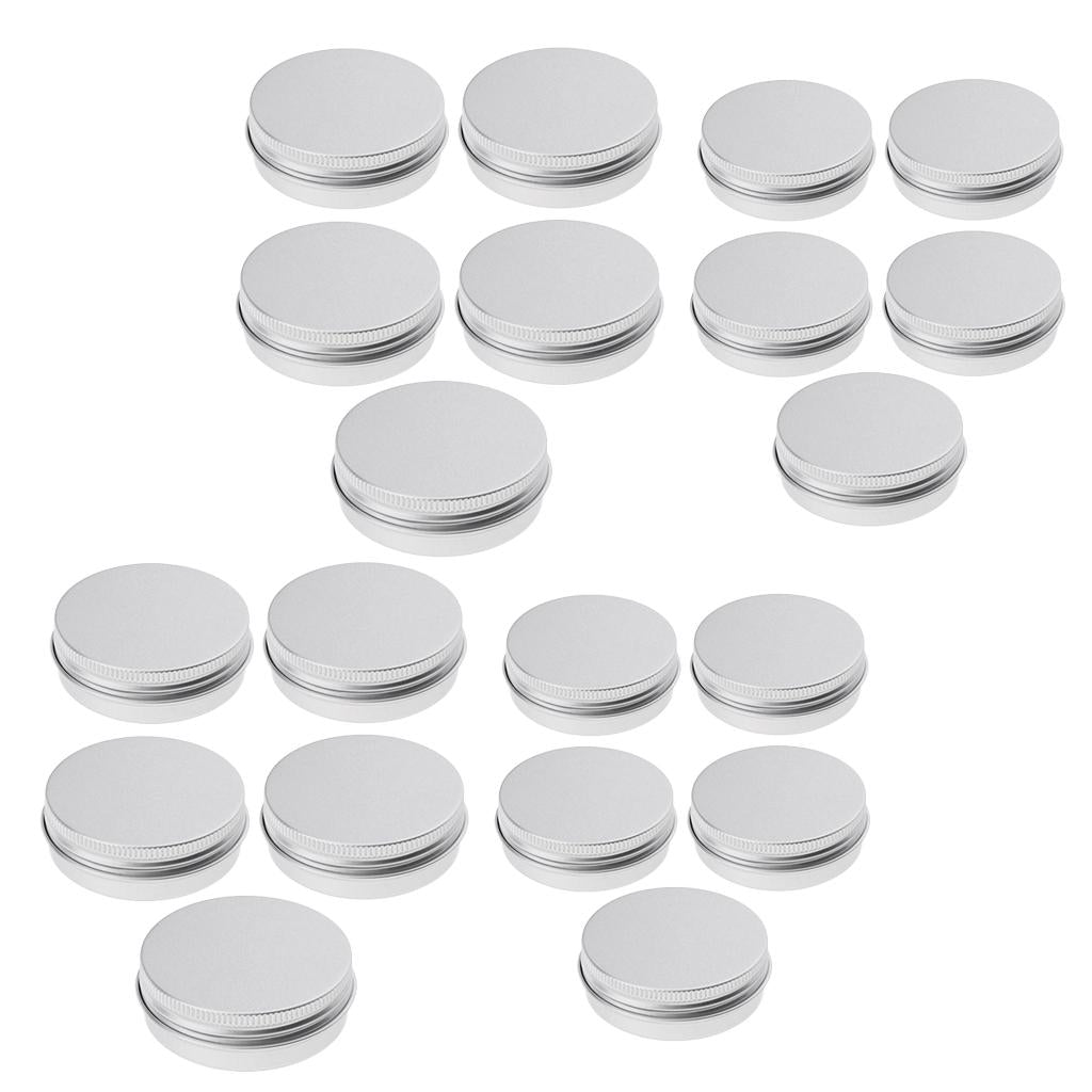 20pcs 5ml+15ml Aluminium Lip Balm Empty Pot Jar Tin Container Box Case