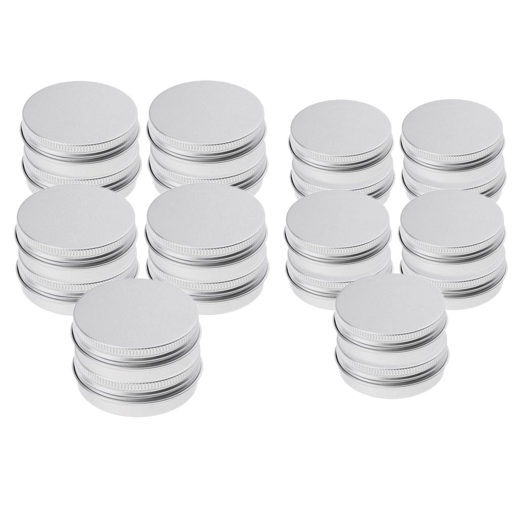 20 Pieces Silver Aluminum Cosmetic Pot Lip Balm Jar Containers Oil Wax Empty