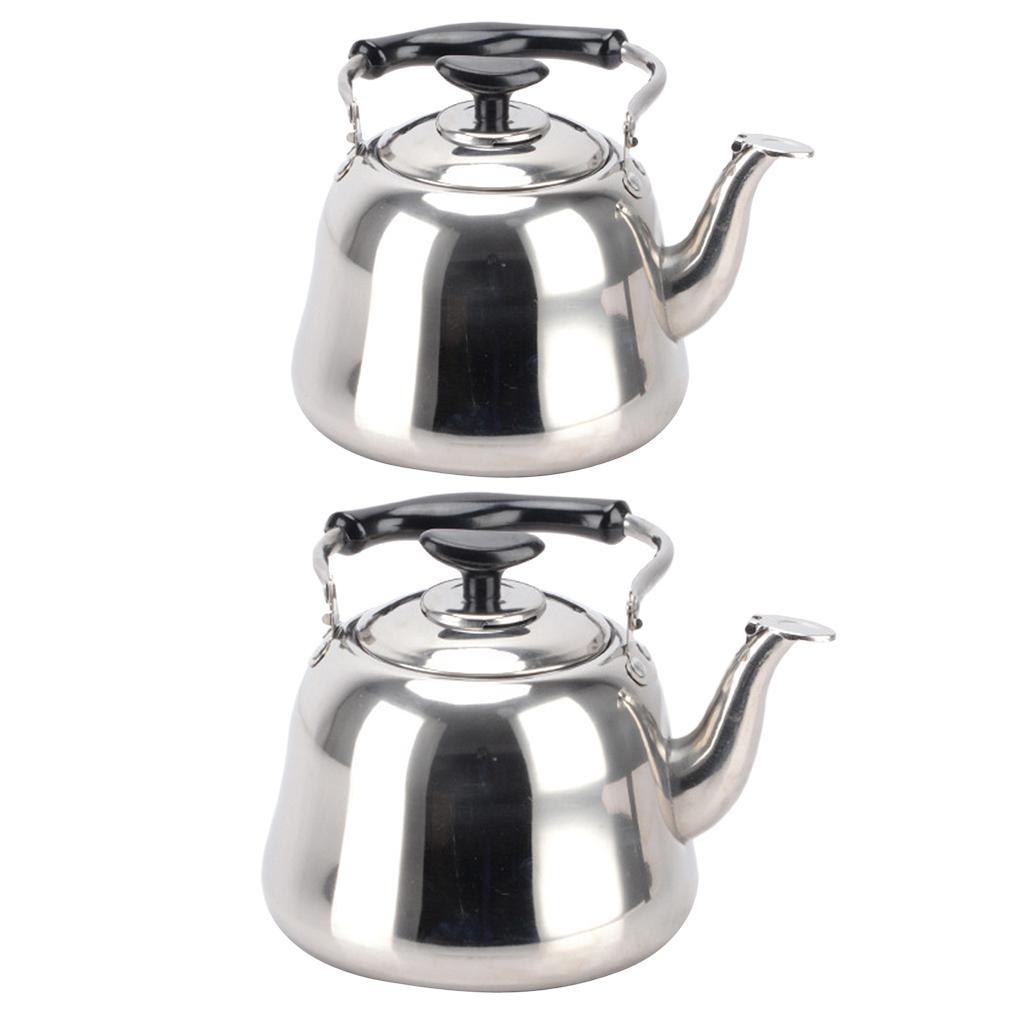 2x Stainless Steel Whistling Kettle Teakettle Teapot with Infuser 3L