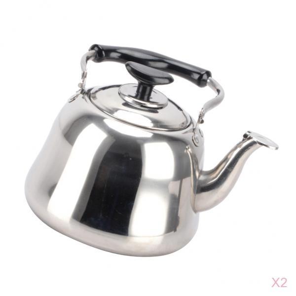 2x Stainless Steel Whistling Kettle Teakettle Teapot with Infuser 3L