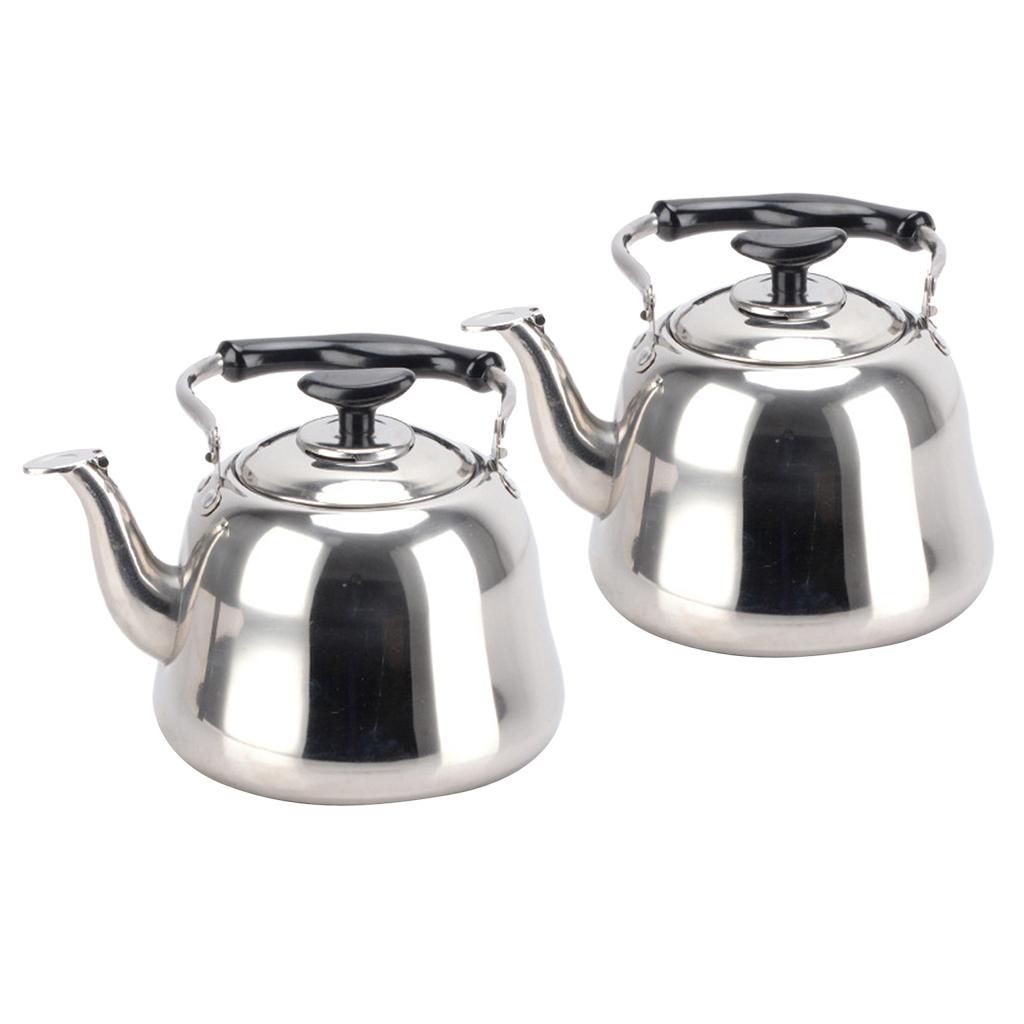 2x Stainless Steel Whistling Kettle Teakettle Teapot with Infuser 3L