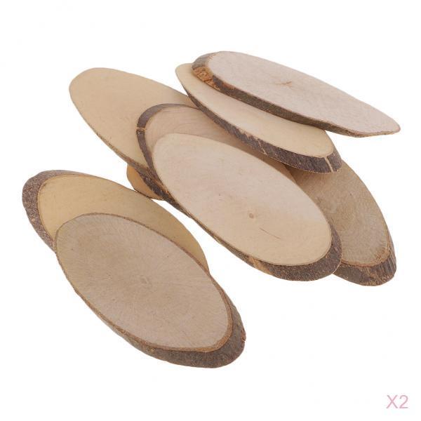 20 Pieces Oval Natural Tree Wood Slices for Rustic Wedding Home Decorations