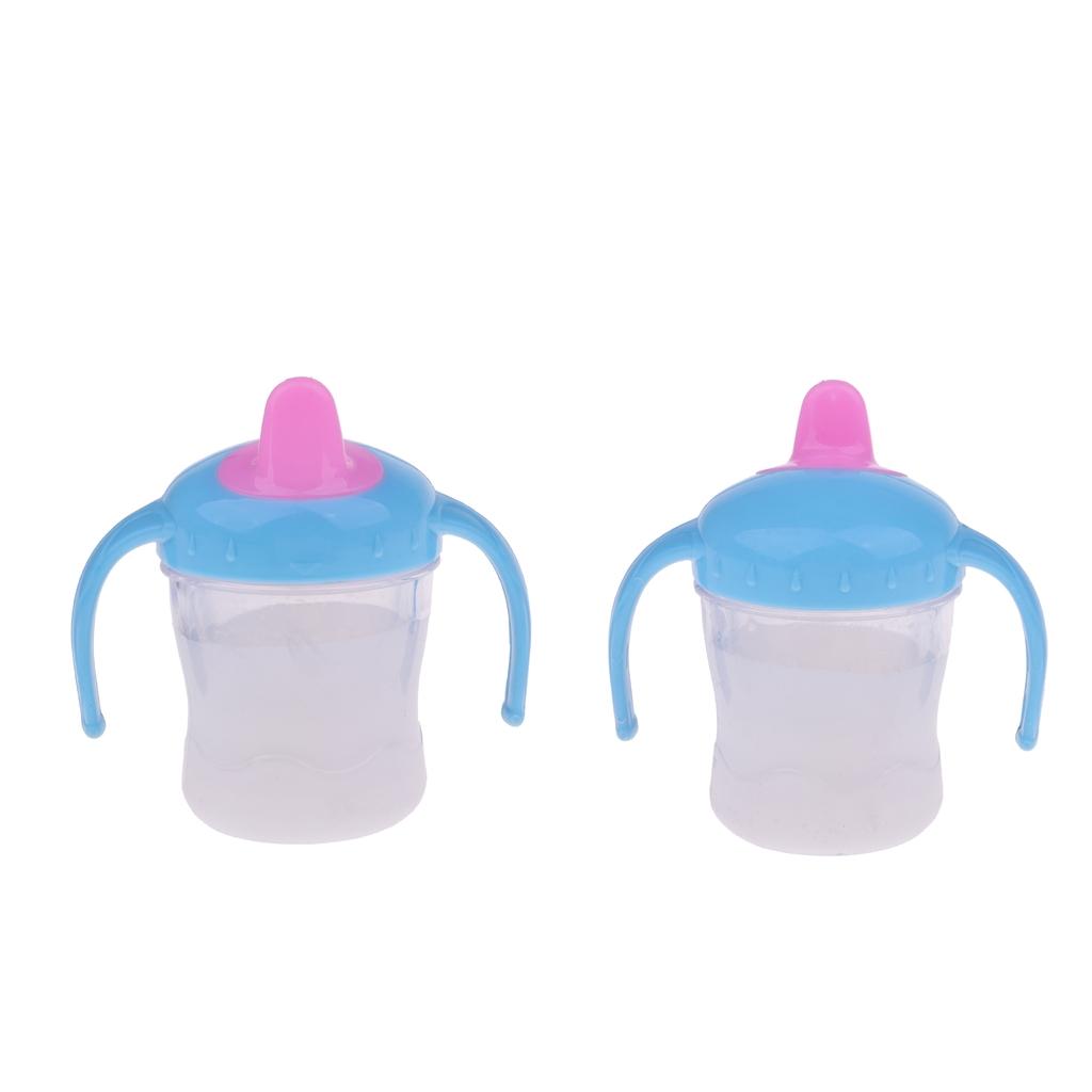 2PCS Baby Doll Nursery Room Feeding Bottle Milk Bottle for Mellchan Dolls