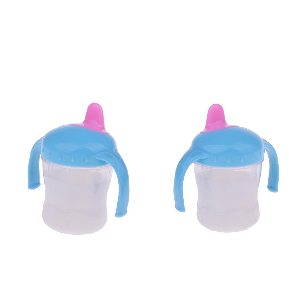 2PCS Baby Doll Nursery Room Feeding Bottle Milk Bottle for Mellchan Dolls