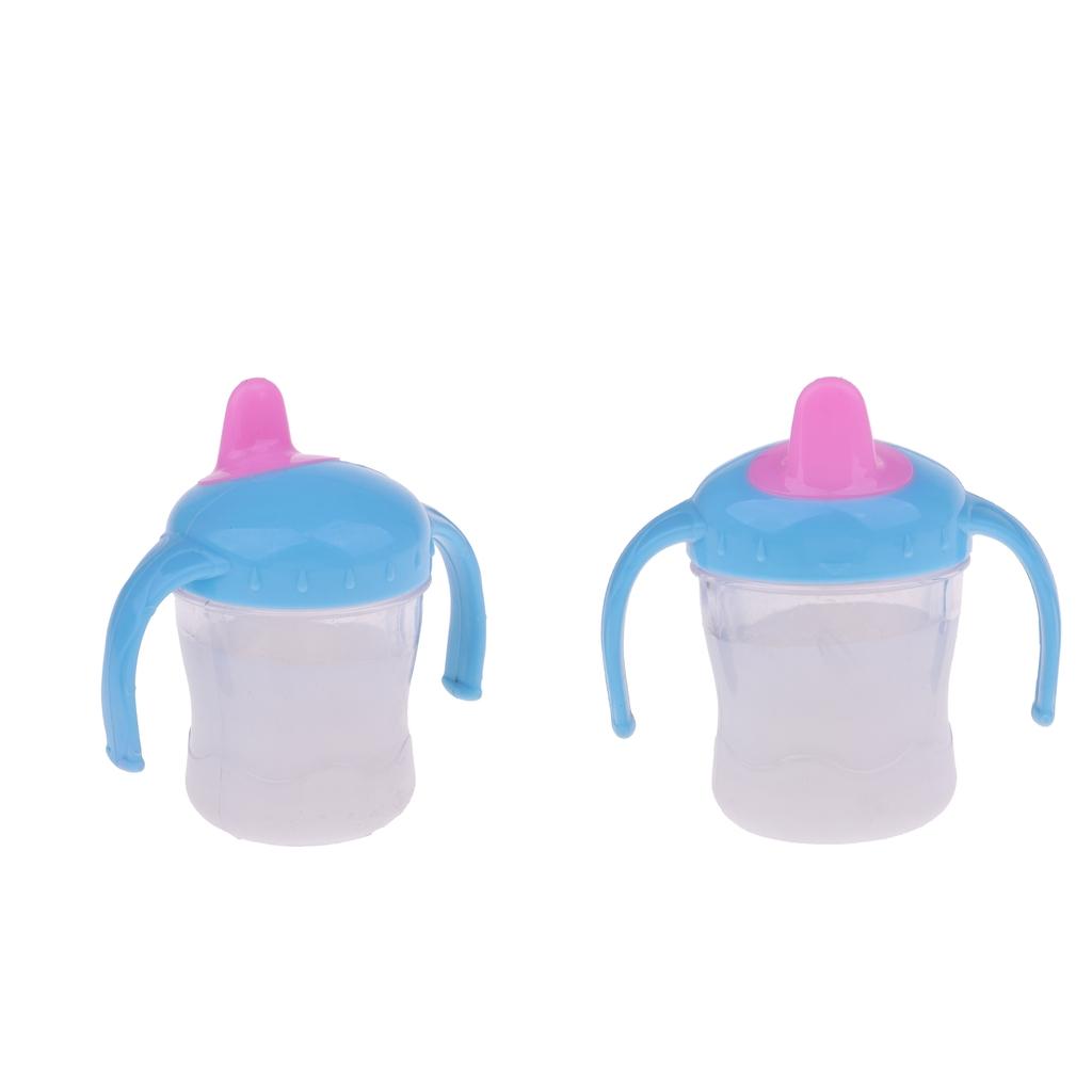 2PCS Baby Doll Nursery Room Feeding Bottle Milk Bottle for Mellchan Dolls