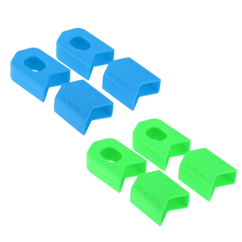 2 Sets (8PCS) Bike Crank Protector Cycling Crankset Protectors Blue & Green